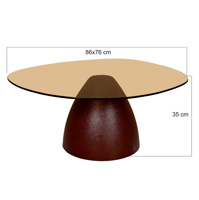 Salontafel Brix Salontafel Glas Rood 76 cm 76x86x35 cm-Salontafels-Livingfurn