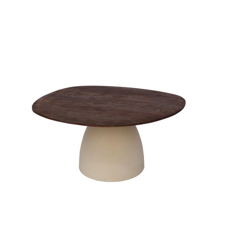 Salontafel Brix Salontafel Mangohout Crème wit 76 cm 76x86x37 cm-Salontafels-Livingfurn