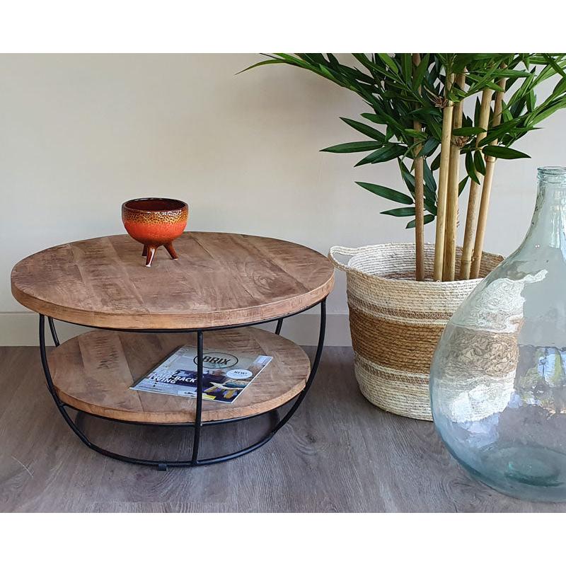 Salontafel Brix Salontafel Mangohout Naturel hout 85 cm-Salontafels-Livingfurn