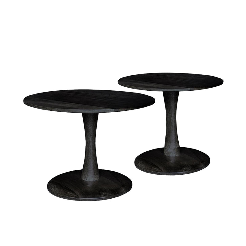 Salontafel Brix Salontafel Mangohout Zwart 50 cm 50x50x45 cm-Salontafels-Livingfurn