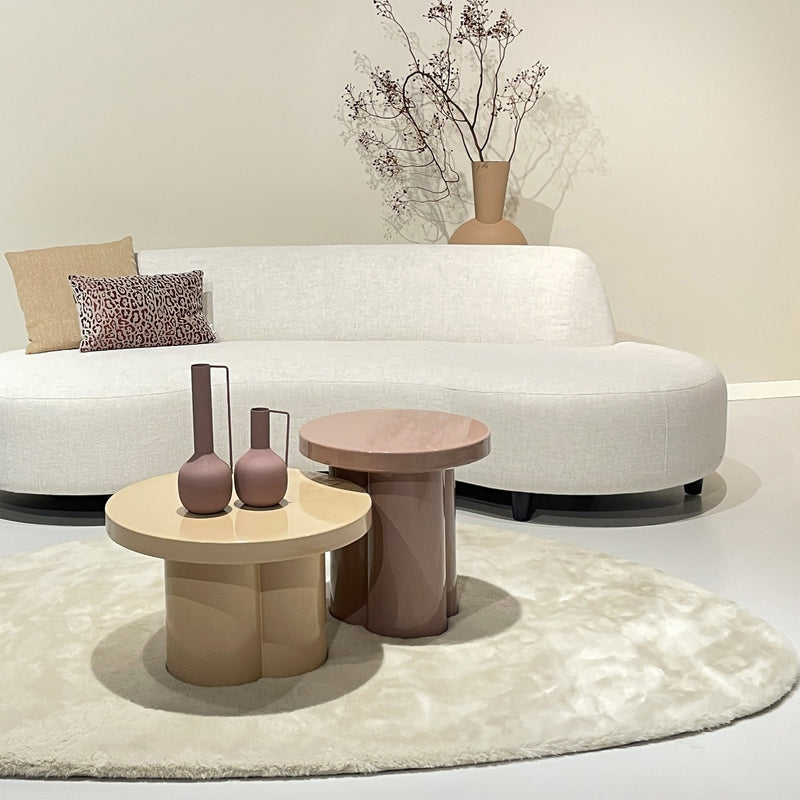 Salontafel Brix Salontafel Metaal Beige 56 cm 56.5x56.5x35.5 cm-Salontafels-Livingfurn
