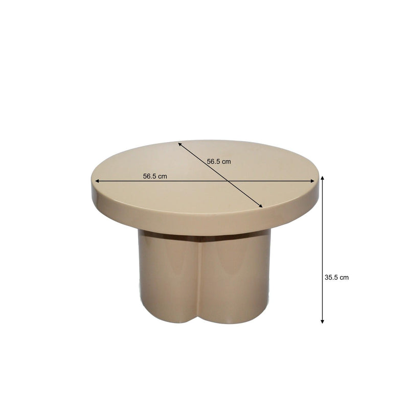Salontafel Brix Salontafel Metaal Beige 56 cm 56.5x56.5x35.5 cm-Salontafels-Livingfurn