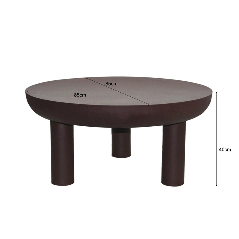 Salontafel Brix Salontafel Metaal Bruin 85 cm 85x85x40 cm-Salontafels-Livingfurn