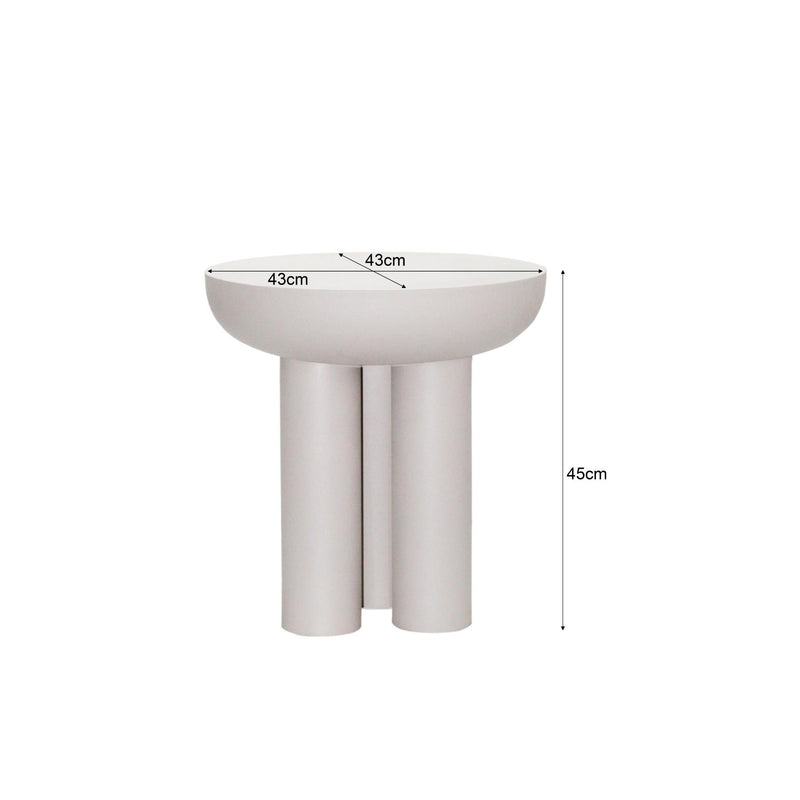 Salontafel Brix Salontafel Metaal Wit 43 cm 43x43x45 cm-Salontafels-Livingfurn