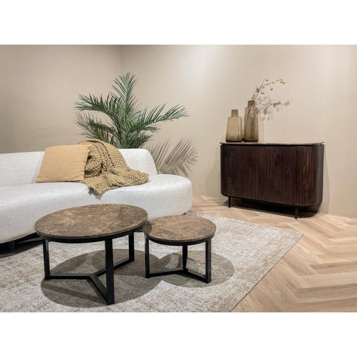 Salontafel Brix Senna Emperador Marmer Bruin 60 cm 60x60x32 cm-Salontafels-Livingfurn