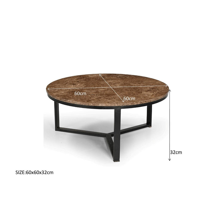 Salontafel Brix Senna Emperador Marmer Bruin 60 cm 60x60x32 cm-Salontafels-Livingfurn