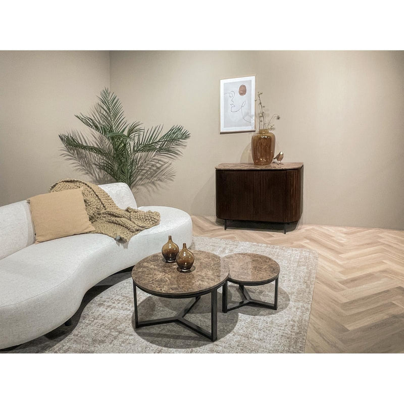 Salontafel Brix Senna Emperador Marmer Bruin 80 cm 80x80x40 cm-Salontafels-Livingfurn