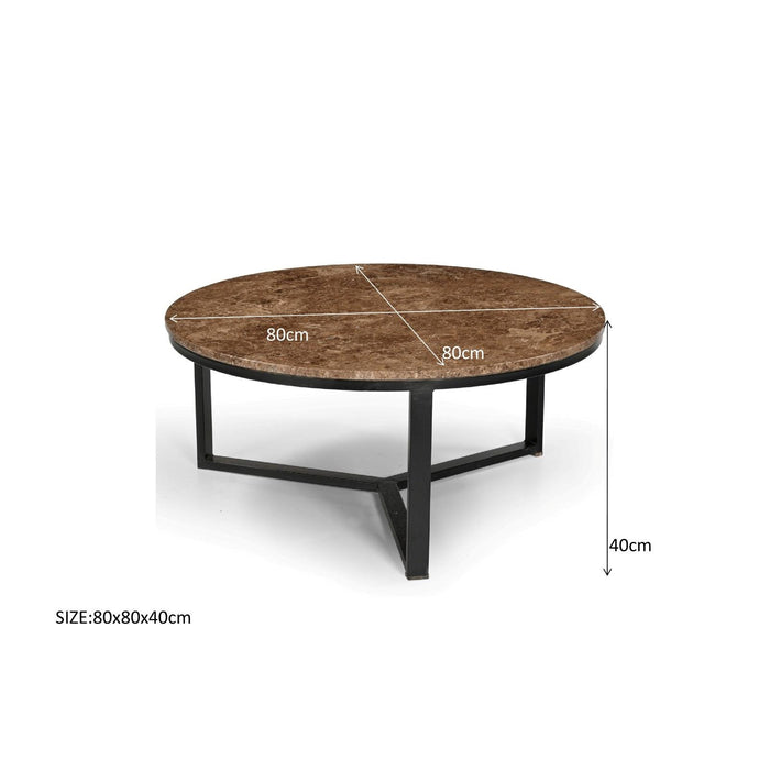 Salontafel Brix Senna Emperador Marmer Bruin 80 cm 80x80x40 cm-Salontafels-Livingfurn