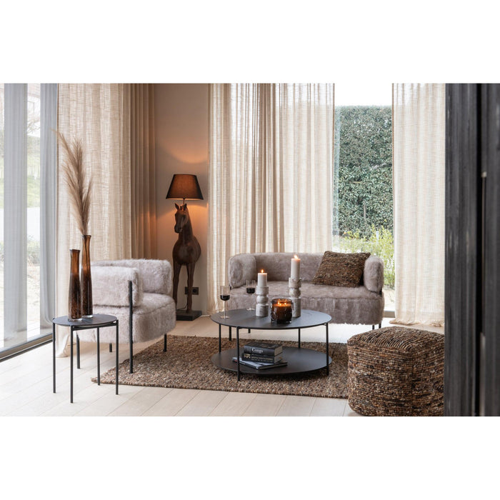 Salontafel Bruin Ijzer Rond 113 cm 113x113x38 cm-Salontafels-J-Line