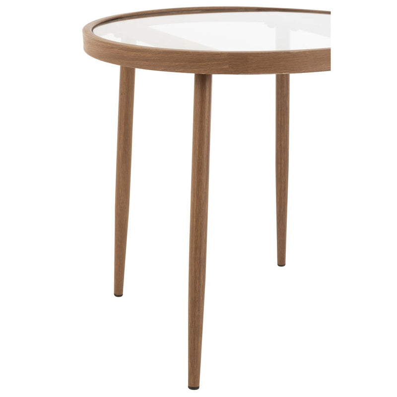 Salontafel Bruin Ijzer Rond 50 cm 50x50x50 cm-Bijzettafels-J-Line