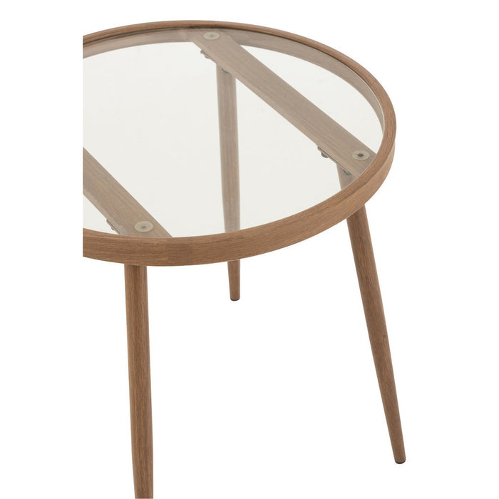 Salontafel Bruin Ijzer Rond 50 cm-Bijzettafels-J-Line