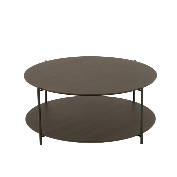 Salontafel Bruin Ijzer Rond 93 cm 93x93x38 cm-Salontafels-J-Line