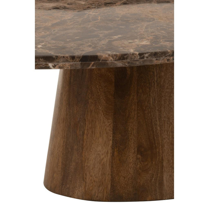 Salontafel Bruin Mangohout hout Ovaal 68x130 cm-Salontafels-J-Line