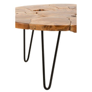 Salontafel Bruin Teakhout Rond 80 cm 80x80x36.5 cm-Salontafels-J-Line