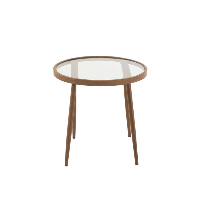 Salontafel Bruin ijzer Rond 50 cm 50x50x50 cm-Bijzettafels-J-Line