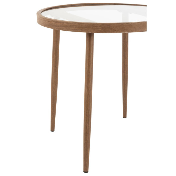 Salontafel Bruin ijzer Rond 50 cm 50x50x50 cm-Bijzettafels-J-Line