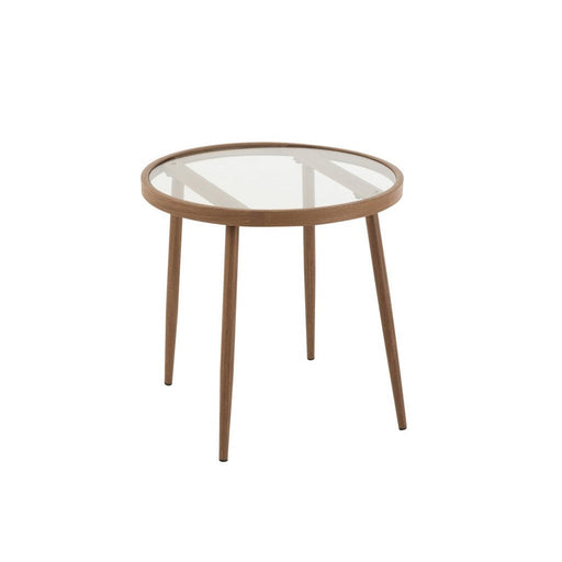 Salontafel Bruin ijzer Rond 50 cm 50x50x50 cm-Bijzettafels-J-Line