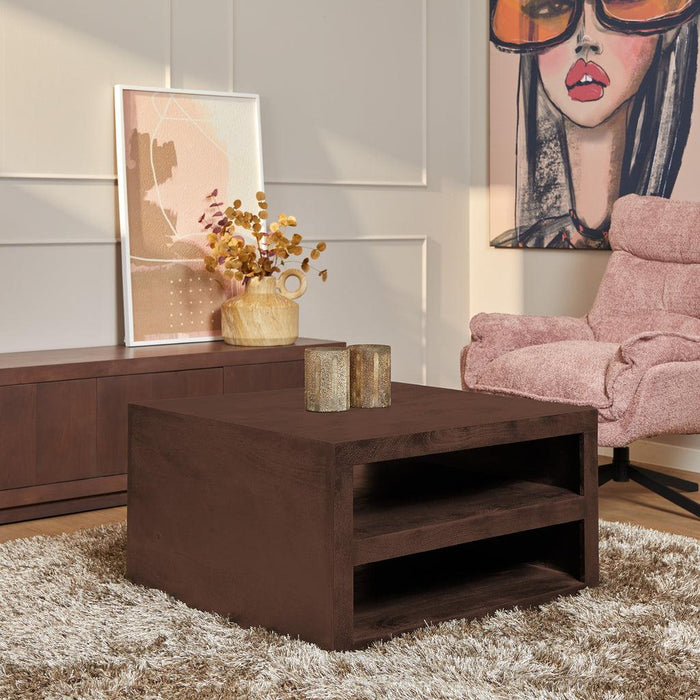 Salontafel Brussel Walnoot Mangohout 80 cm 80x80x45 cm-Salontafels-Starfurn