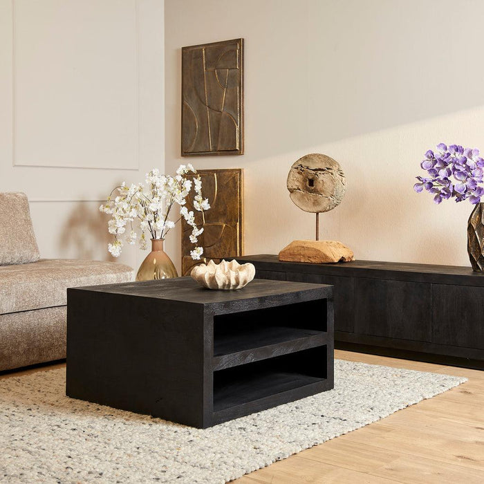 Salontafel Brussel Zwart Mangohout 80 cm-Salontafels-Starfurn