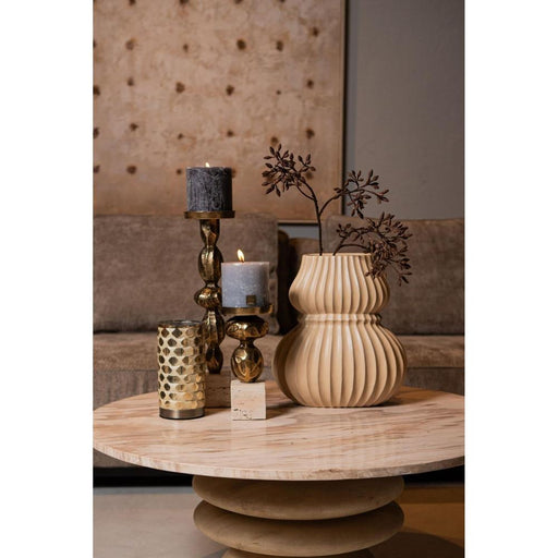 Salontafel Callain Mangohout Beige 90 cm-Salontafels-PTMD