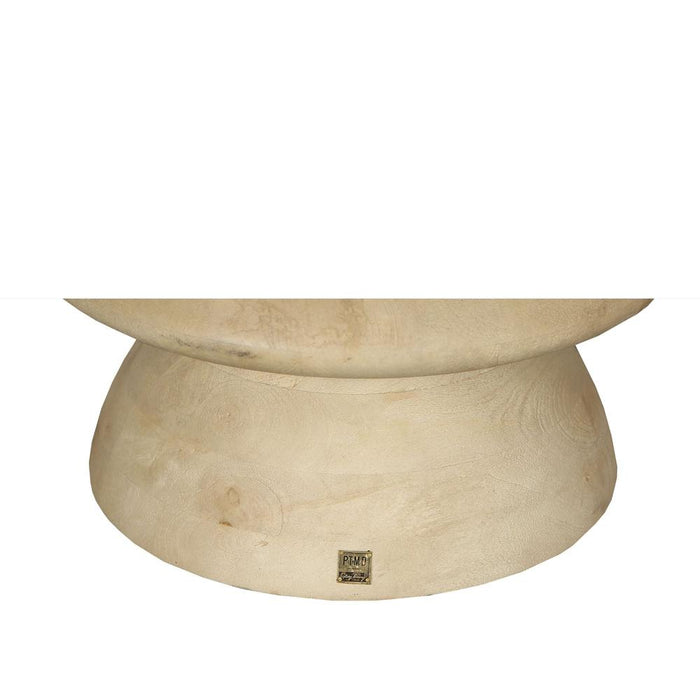 Salontafel Callain Mangohout Beige 90 cm-Salontafels-PTMD