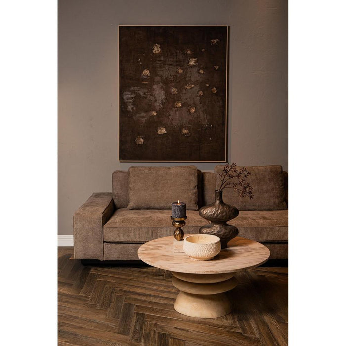 Salontafel Callain Mangohout Beige 90 cm-Salontafels-PTMD
