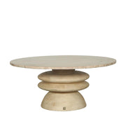 Salontafel Callain Mangohout Beige 90 cm-Salontafels-PTMD