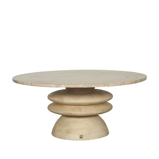 Salontafel Callain Mangohout Beige 90 cm-Salontafels-PTMD
