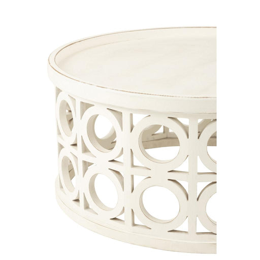 Salontafel Carving Fir Hout/MDF Wit-Salontafels-J-Line