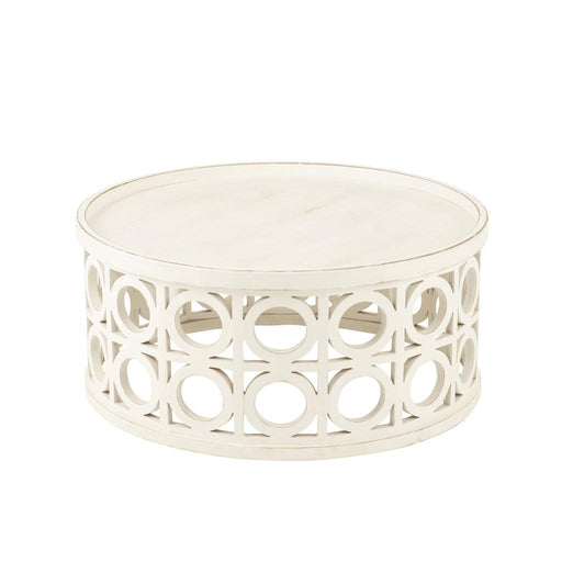 Salontafel Carving Fir Hout/MDF Wit-Salontafels-J-Line