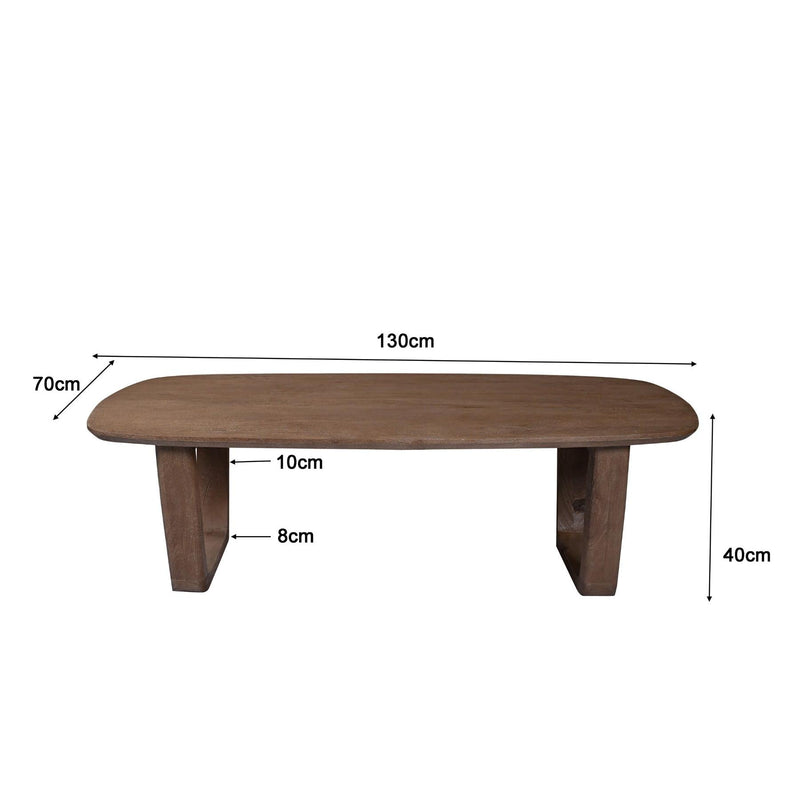 Salontafel Cortez Mangohout Bruin 70x130 cm-Salontafels-Livingfurn