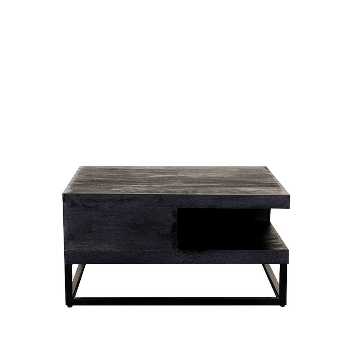 Salontafel Cube Zwart Mangohout 80 cm 80x80x40 cm-Salontafels-LABEL51