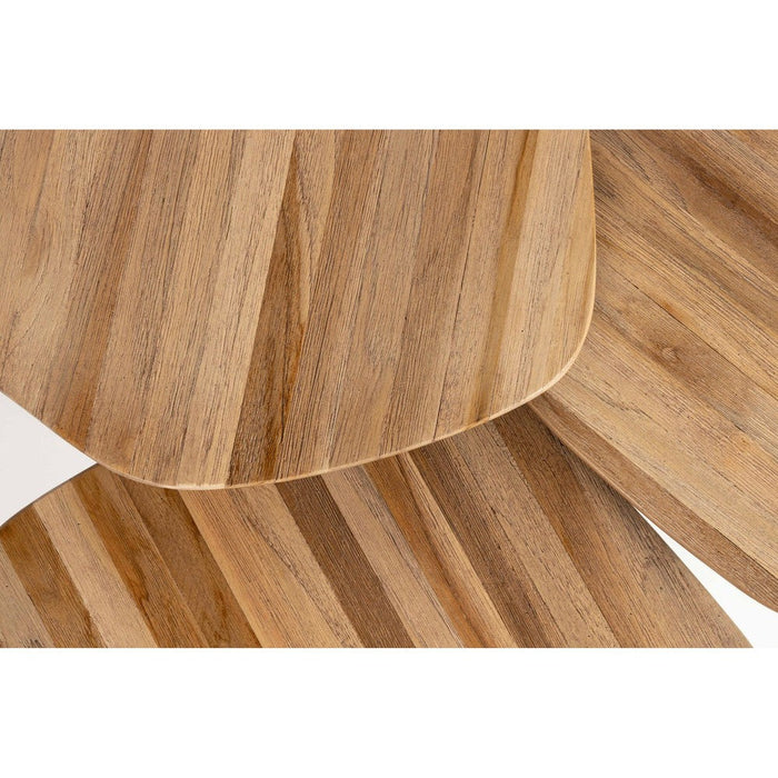 Salontafel Cuties (set Of 3) Teak veneer Zwart 46x42 cm-Salontafels-Creating Home