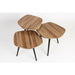 Salontafel Cuties (set Of 3) Teak veneer Zwart 46x42 cm-Salontafels-Creating Home