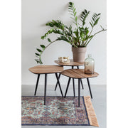 Salontafel Cuties (set Of 3) Teak veneer Zwart 46x42 cm-Salontafels-Creating Home