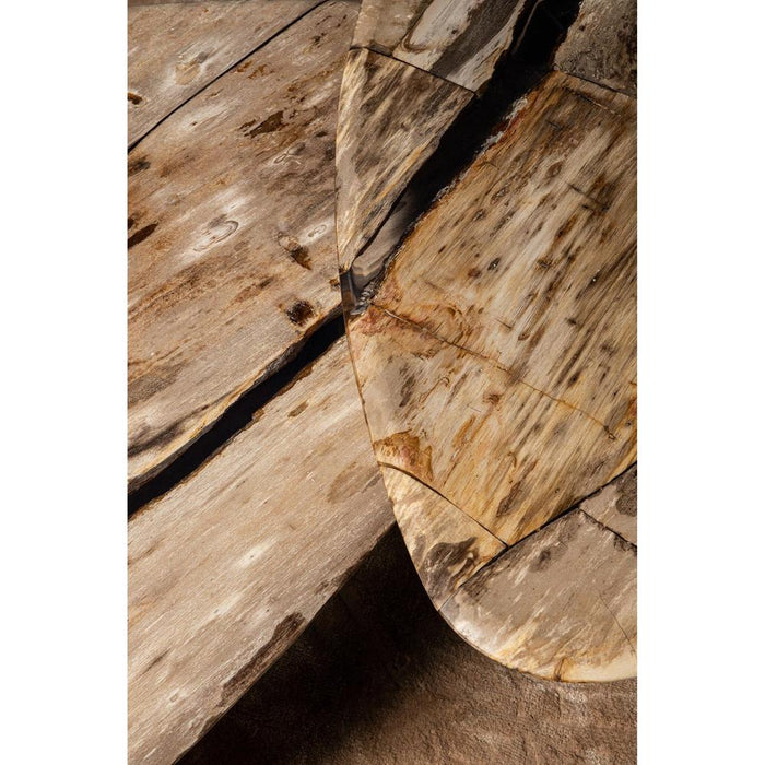 Salontafel Deeba Versteend Hout Bruin 85x130 cm-Salontafels-PTMD