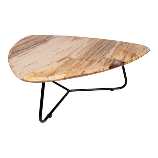 Salontafel Deeba Versteend Hout Rood 85x95 cm-Salontafels-PTMD