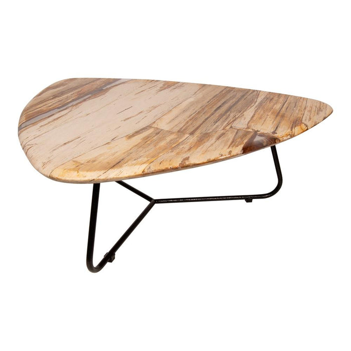 Salontafel Deeba Versteend Hout Rood 85x95 cm-Salontafels-PTMD