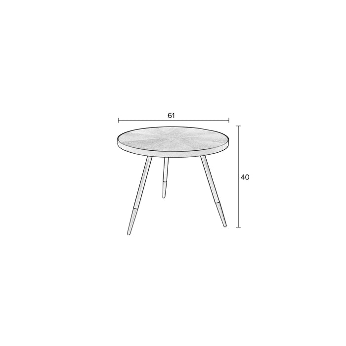 Salontafel Denise Ash veneer Goud Ø61x40 cm-Salontafels-Creating Home