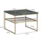 Salontafel Dian Marble Green Gold Marmer Groen 55 cm-Salontafels-Livingfurn