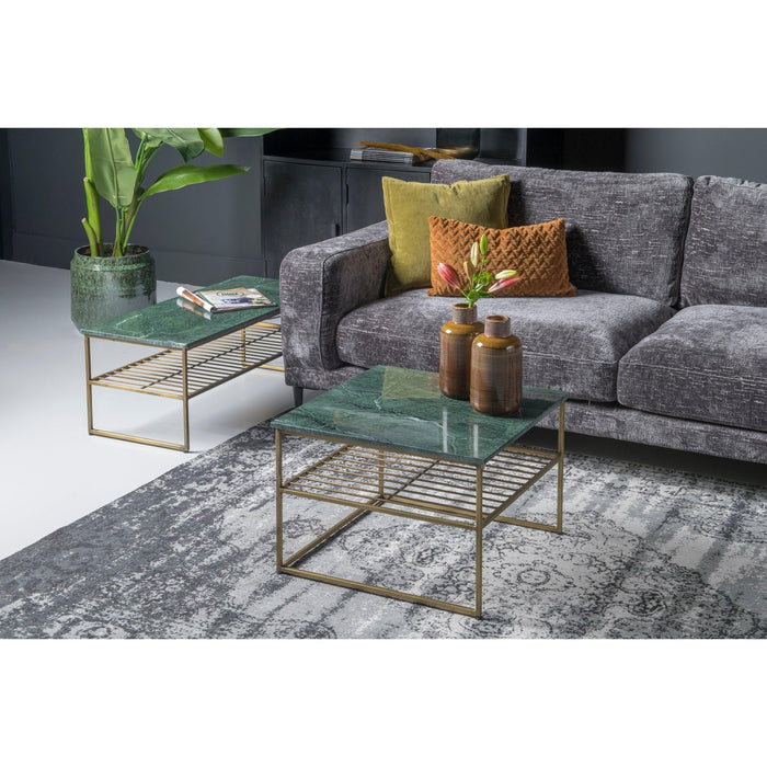 Salontafel Dian Marble Green Gold Marmer Groen 55 cm-Salontafels-Livingfurn