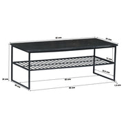 Salontafel Dian Marble Marmer Zwart 90x40 cm 12722-Salontafels-Livingfurn