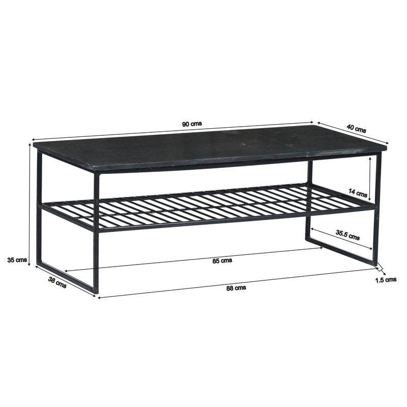 Salontafel Dian Marble Marmer Zwart 90x40 cm 12722-Salontafels-Livingfurn