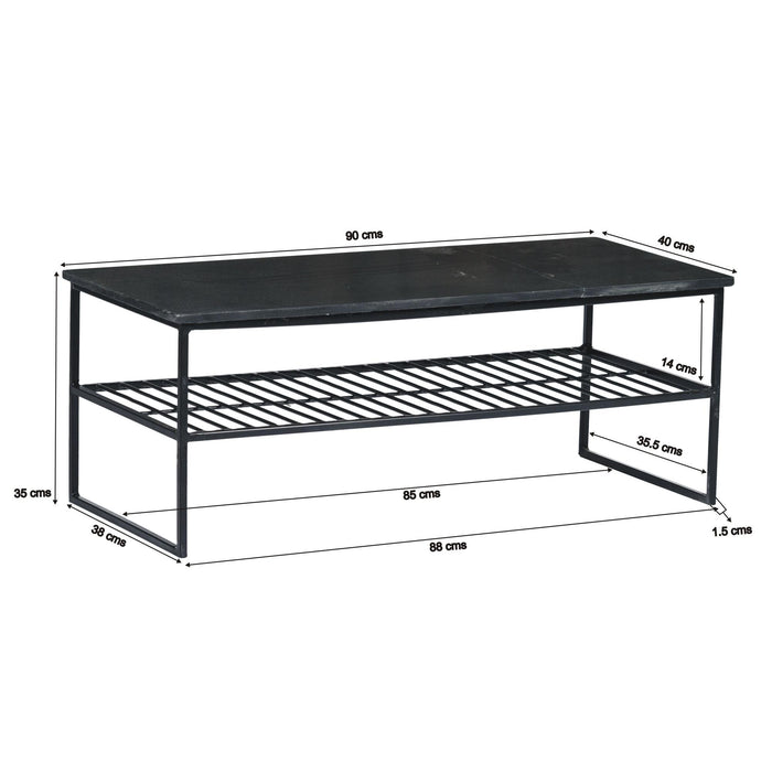 Salontafel Dian Marble Marmer Zwart 90x40 cm-Salontafels-Livingfurn
