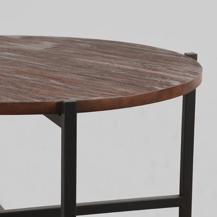 Salontafel Dox Espresso Mangohout 70 cm Zwart 70x70x35 cm-Salontafels-LABEL51