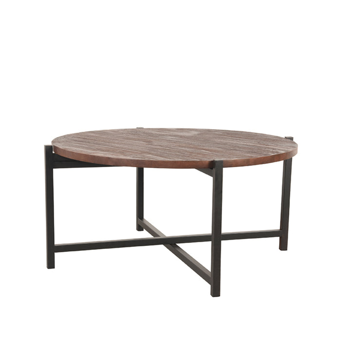 Salontafel Dox Espresso Mangohout 70 cm Zwart 70x70x35 cm-Salontafels-LABEL51