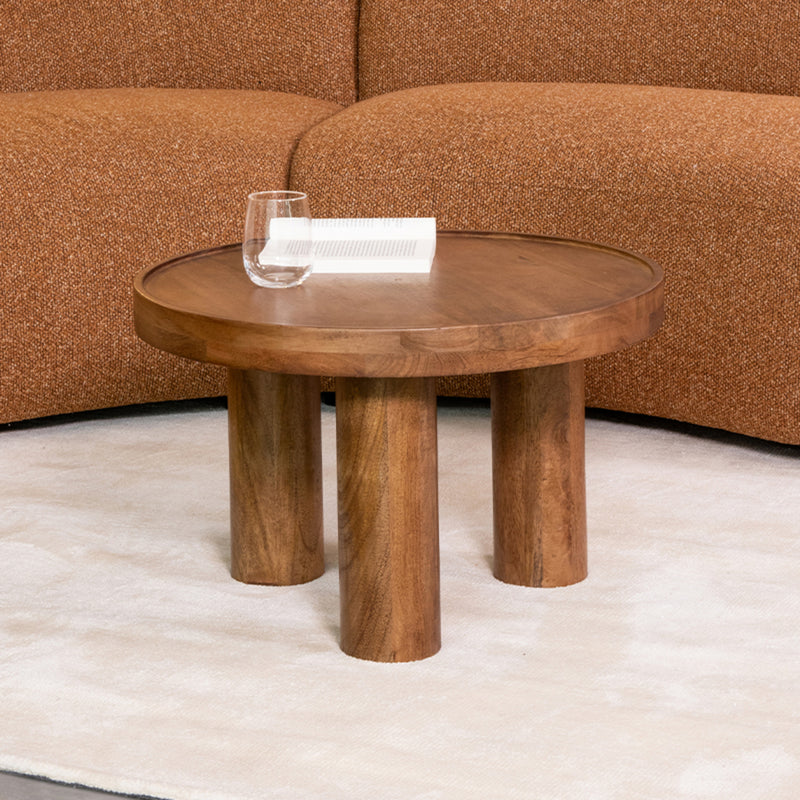 Salontafel Elly Nature Smooth Mangohout 60 cm Rond 60x60x38 cm-Salontafels-LABEL51