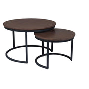 Salontafel Enzo Walnoot Mangohout 37 cm 37x37x41 cm-Salontafels-Starfurn