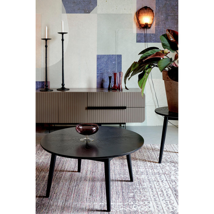 Salontafel Fabio Eikenfineer Zwart Ø80x40 cm-Salontafels-Creating Home