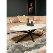 Salontafel Faye Ovaal Wit marmer 130x70x46 cm-Salontafels-Starfurn